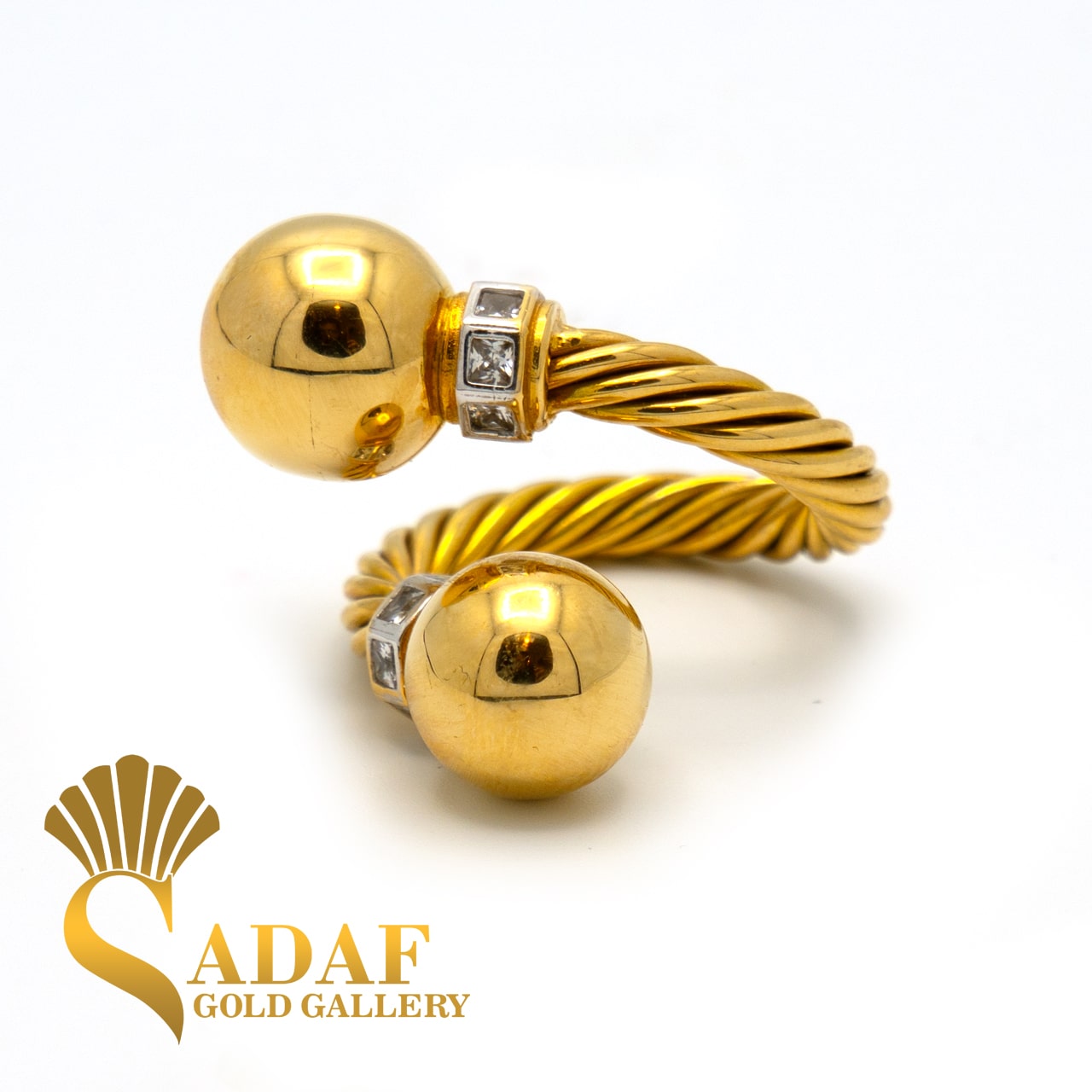 انگشتر طلا زنانه دیوید یورمن دو سر گوی