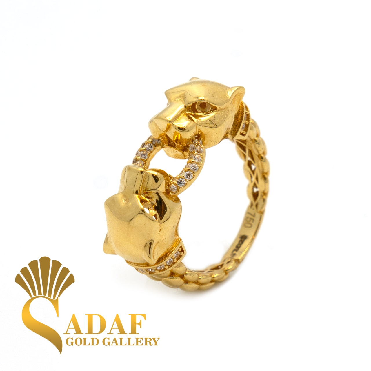 انگشتر طلا زنانه پنتر نگینی