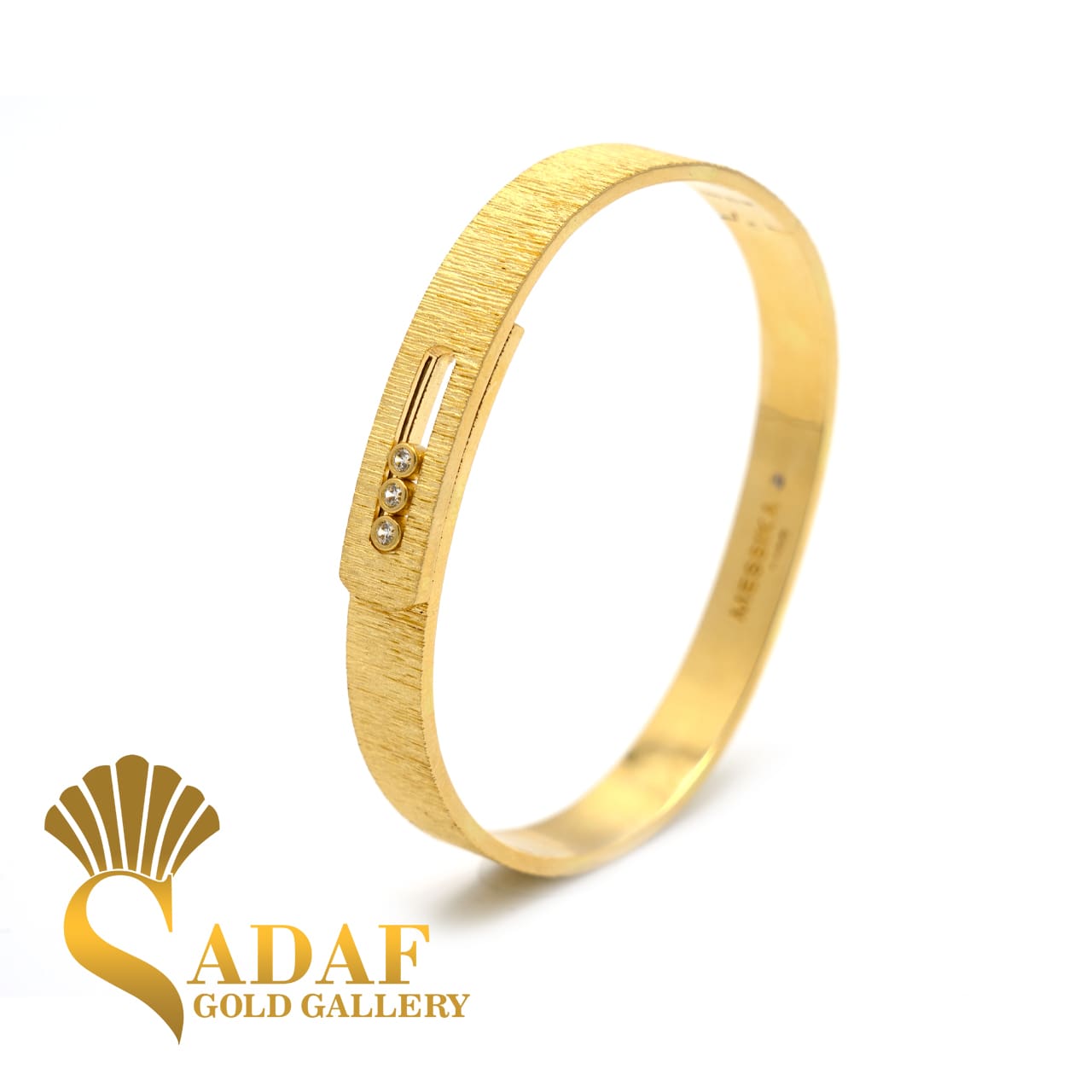 دستبند بنگل طلا زنانه مسیکا مات