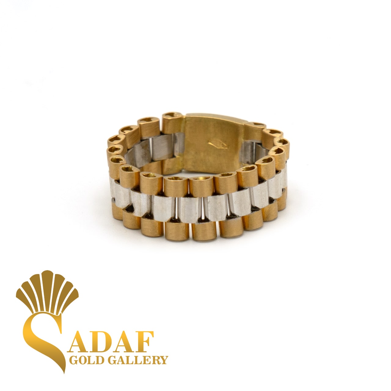 انگشتر طلا رولکس دو رنگ مردانه