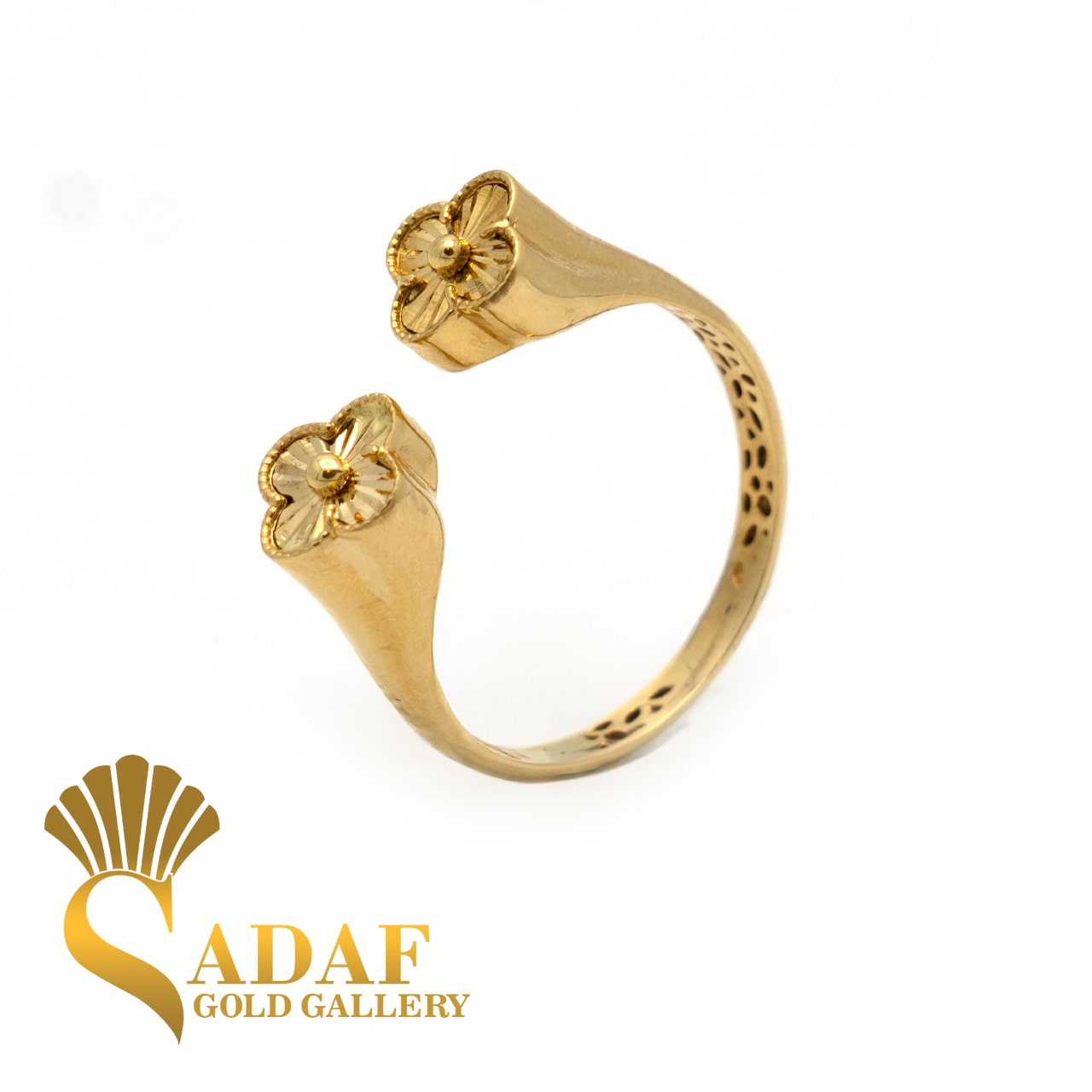 انگشتر طلا زنانه ونکلیف دو گل