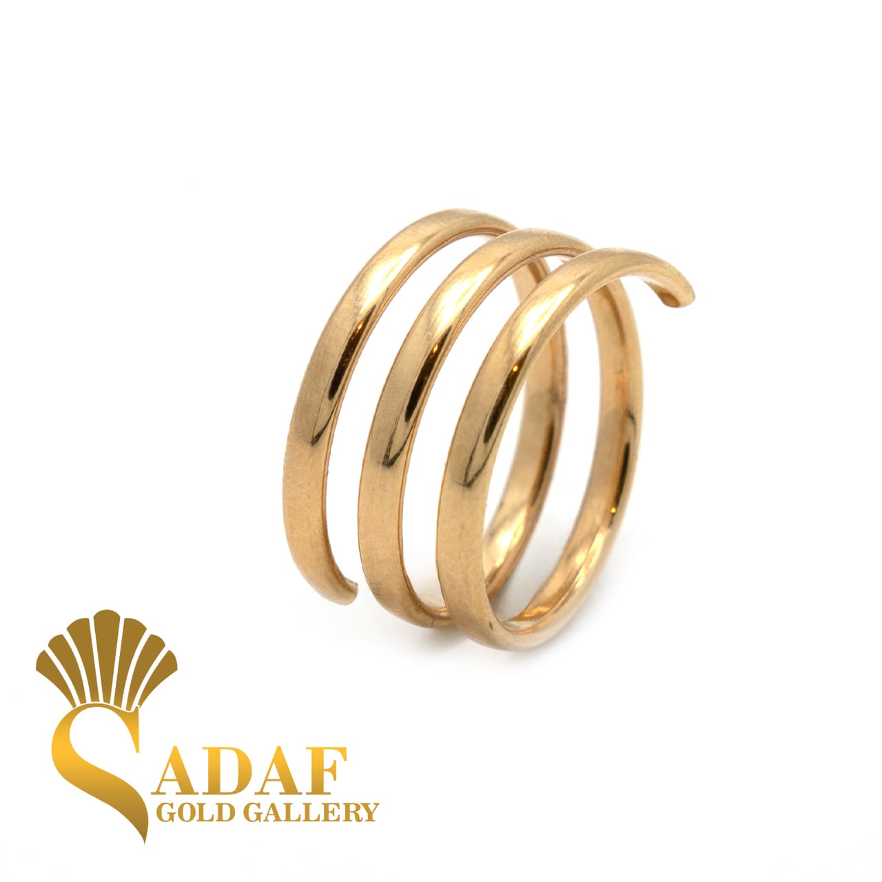 انگشتر طلا زنانه پیچی سه لاین